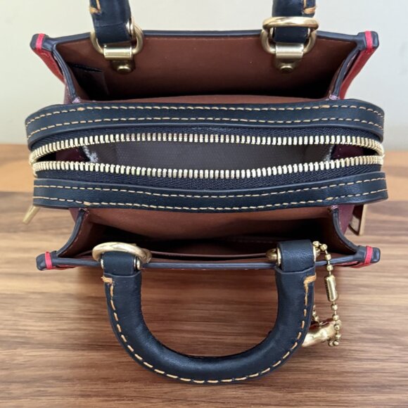 COACH Rogue Bag 12 In Colorblock CC482 NWT/NWOT leather red - Picture 12 of 13
